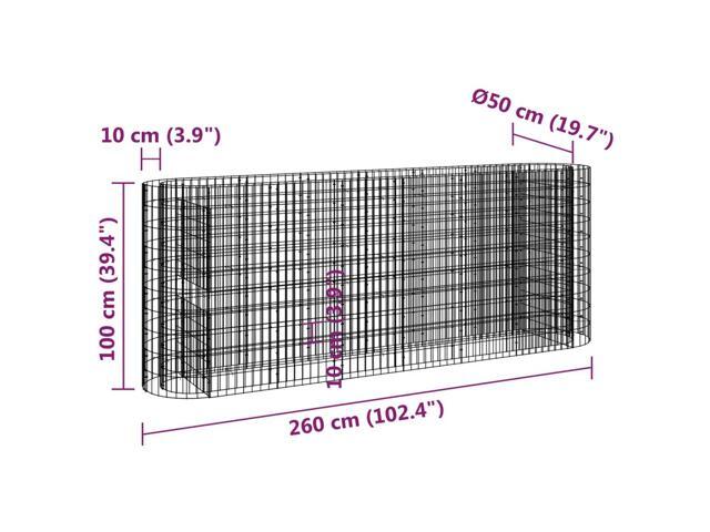 vidaXL Gabion Raised Bed Silver Galvanized iron Large Durable