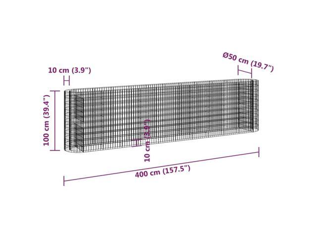 vidaXL Gabion Raised Bed Silver Galvanized Steel Extra Large Durable