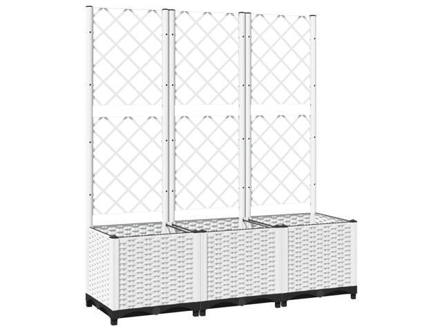 vidaXL Garden Planter White Polypropylene 47.2 x 15.7 x 53.5 in Planters