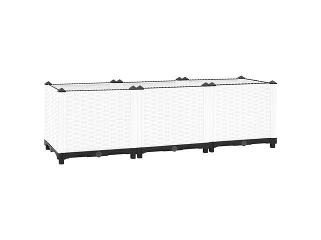 vidaXL Raised Bed White Polypropylene 47.2 x 15.7 x 15.0 in Durable