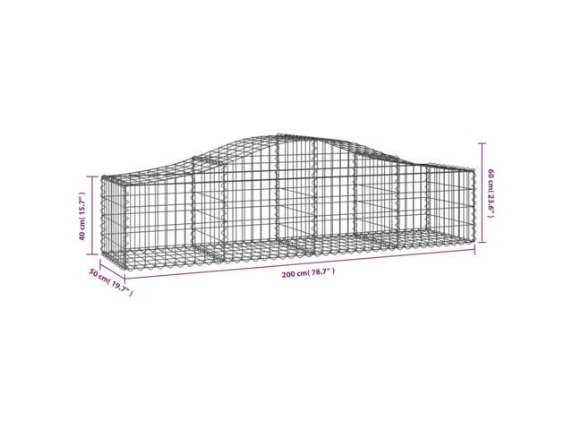 vidaXL Gabion Basket Galvanized silver Galvanized iron