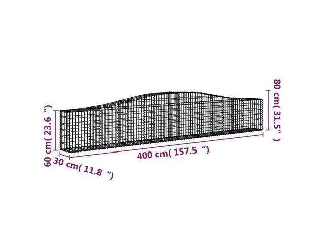 vidaXL Gabion Basket Silver Galvanized Iron Large Decorative Inlays