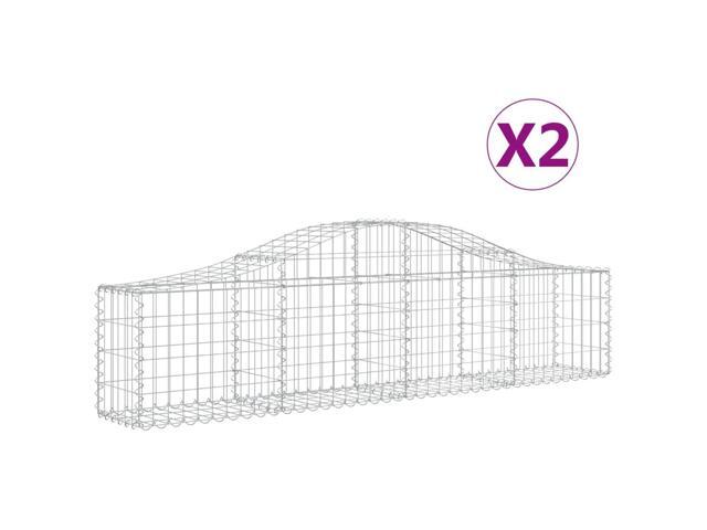 vidaXL Gabion Basket Set of 2 Silver Galvanized Iron Extra Large