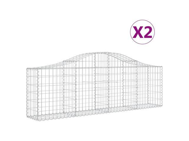 vidaXL Gabion Basket Set of 2 Silver Galvanized Steel Large