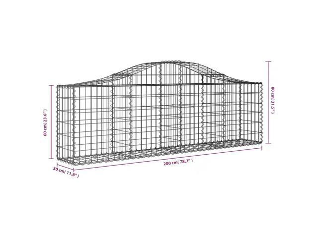 vidaXL Gabion Basket Set of 2 Silver Galvanized Steel Large