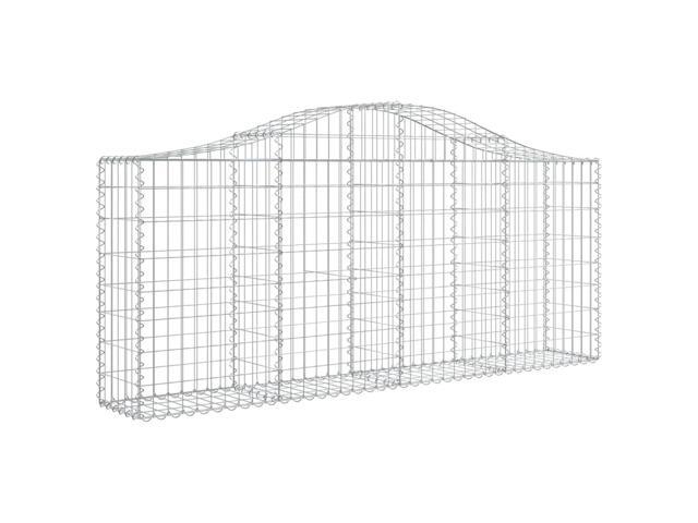 vidaXL Gabion Basket Set of 2 Silver Galvanized Iron