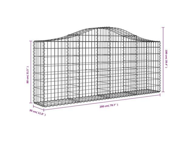 vidaXL Gabion Basket Set of 2 Silver Galvanized Iron