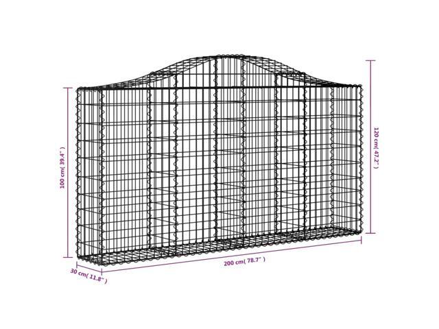 vidaXL Gabion Basket Set of 2 Silver Galvanized iron