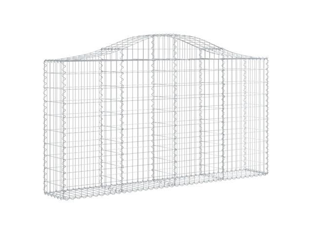 vidaXL Gabion Basket Set of 5 Silver Galvanized Iron