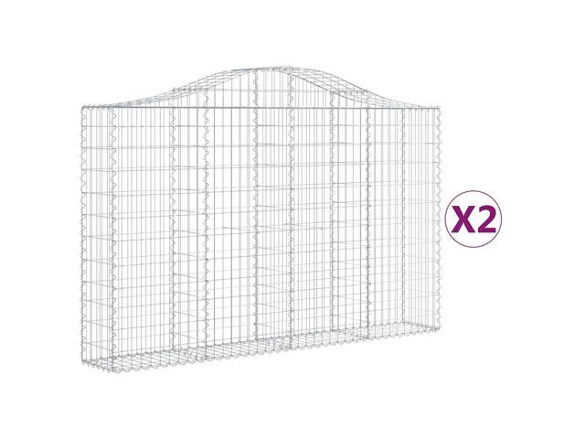 vidaXL Gabion Basket Set of 2 Silver Galvanized iron