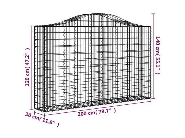 vidaXL Gabion Basket Set of 6 Silver Galvanized iron Durable