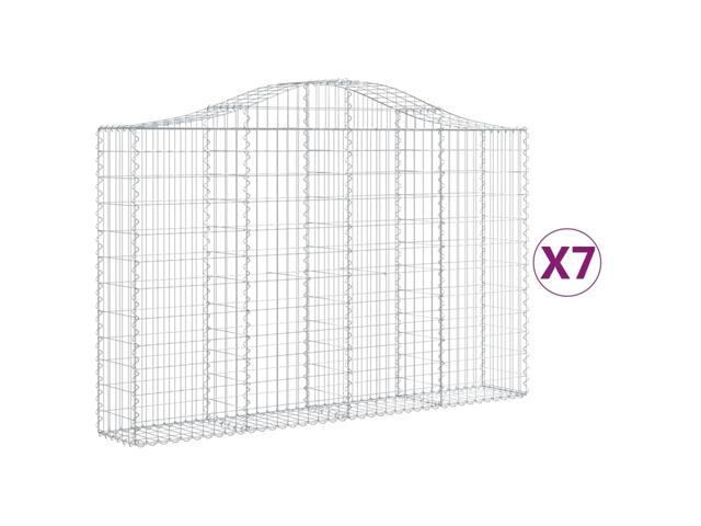 vidaXL Gabion Basket Set of 7 Silver Galvanized iron Large