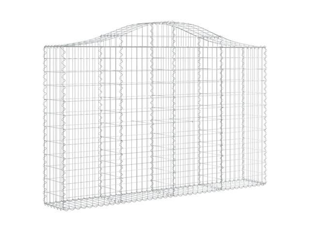 vidaXL Gabion Basket Set of 7 Silver Galvanized iron Large