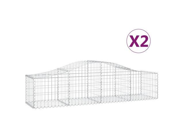 vidaXL Gabion Basket Set of 2 Silver Galvanized iron Medium