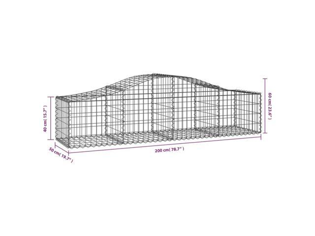 vidaXL Gabion Basket Set of 2 Silver Galvanized iron Medium