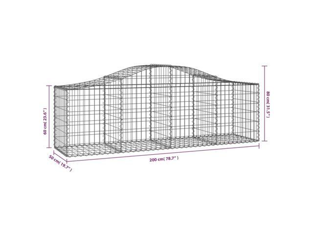vidaXL Gabion Basket Set of 2 Silver Galvanized iron