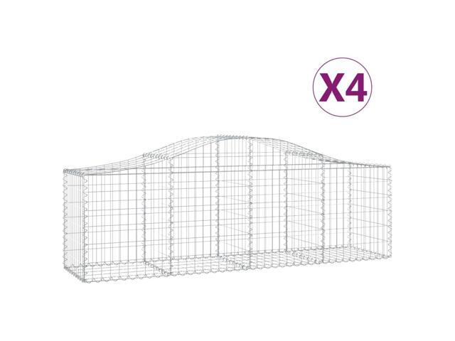 vidaXL Gabion Basket Set of 4 Silver Galvanized Iron