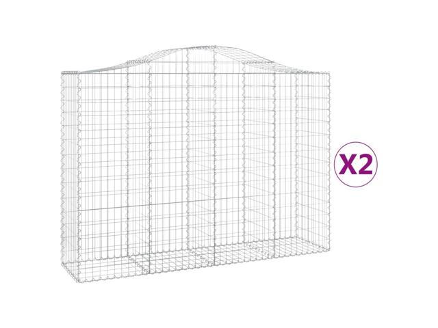 vidaXL Gabion Basket Set of 2 Silver Galvanized iron Large