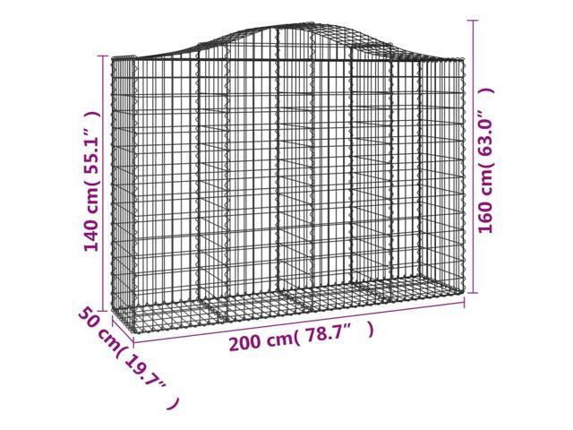 vidaXL Gabion Basket Set of 2 Silver Galvanized iron Large
