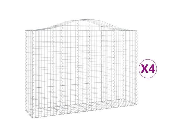 vidaXL Gabion Basket Set of 4 Silver Galvanized Iron