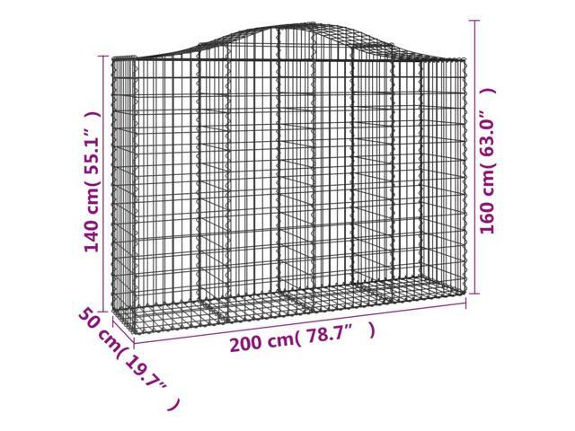 vidaXL Gabion Basket Set of 7 Silver Galvanized iron Large
