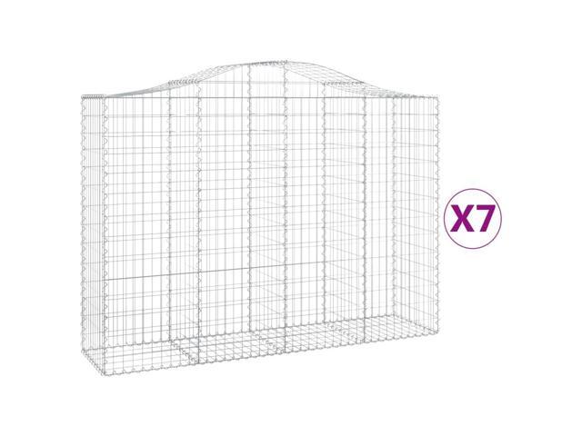 vidaXL Gabion Basket Set of 7 Silver Galvanized iron Large