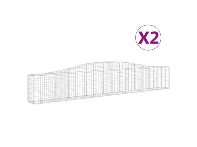 vidaXL Gabion Basket Set of 2 Silver Galvanized iron Large Durable