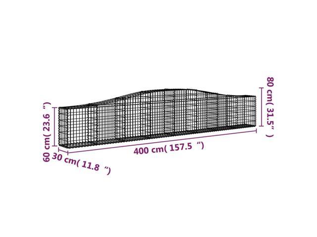 vidaXL Gabion Basket Set of 5 Silver Galvanized iron Large