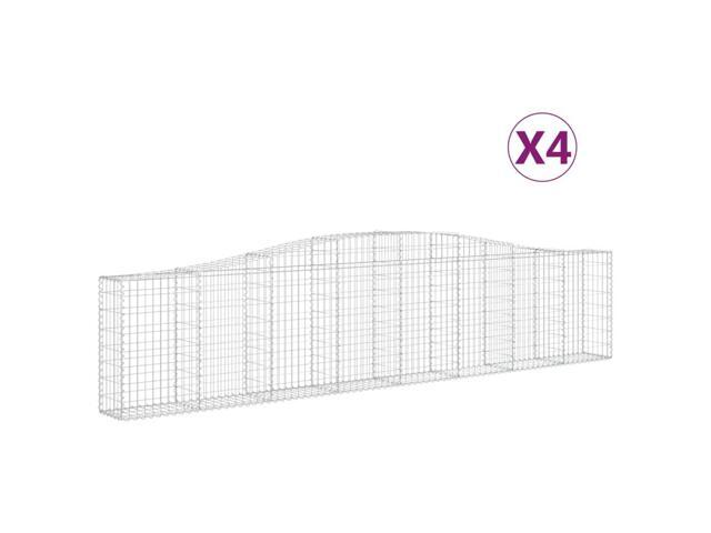 vidaXL Gabion Basket Set of 4 Silver Galvanized Iron 31.5/39.4 in, Large