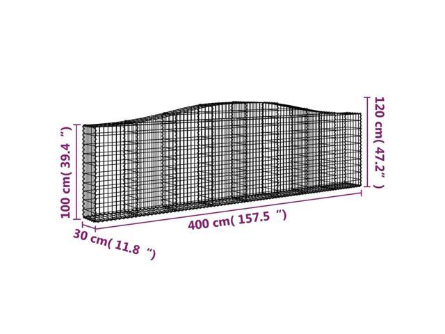 vidaXL Gabion Basket Set of 4 Silver Galvanized Iron Large Durable