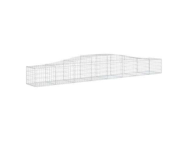 vidaXL Gabion Basket Set of 5 Silver Galvanized Iron Large
