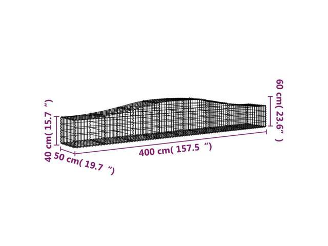 vidaXL Gabion Basket Set of 9 Silver Galvanized iron Large