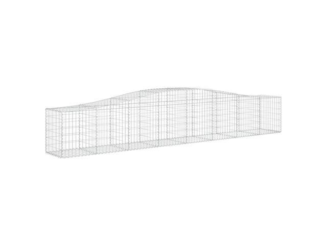 vidaXL Gabion Basket Set of 3 Silver Galvanized Iron Extra Long