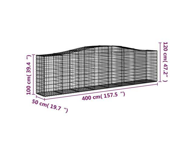 vidaXL Gabion Basket Set of 4 Silver Galvanized Iron