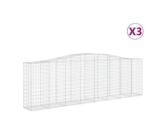 vidaXL Gabion Basket Set of 3 Silver Galvanized iron Extra Large