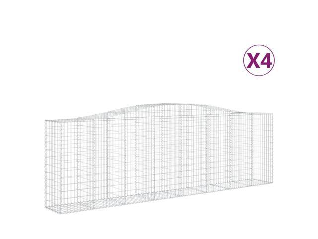 vidaXL Gabion Basket Set of 4 Silver Galvanized iron Large Durable