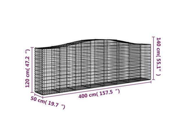 vidaXL Gabion Basket Set of 6 Silver Galvanized Iron Large