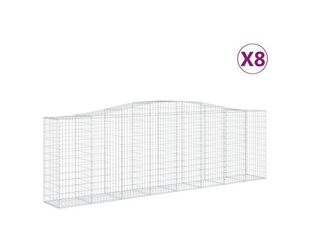vidaXL Gabion Basket Set of 8 Silver Galvanized Iron Extra Large