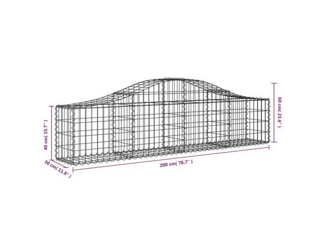 vidaXL Gabion Basket Set of 3 Silver Galvanized Iron Large
