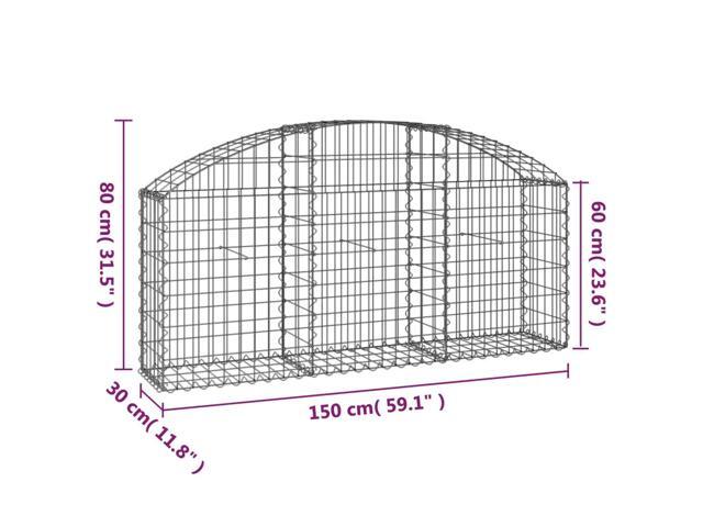 vidaXL Gabion Basket Silver Galvanized Iron Medium Durable