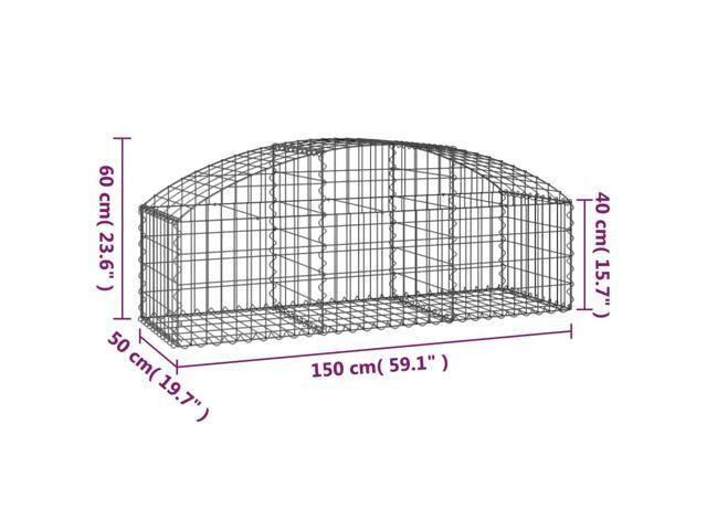 vidaXL Gabion Basket Silver Galvanized iron Decorative Inlays