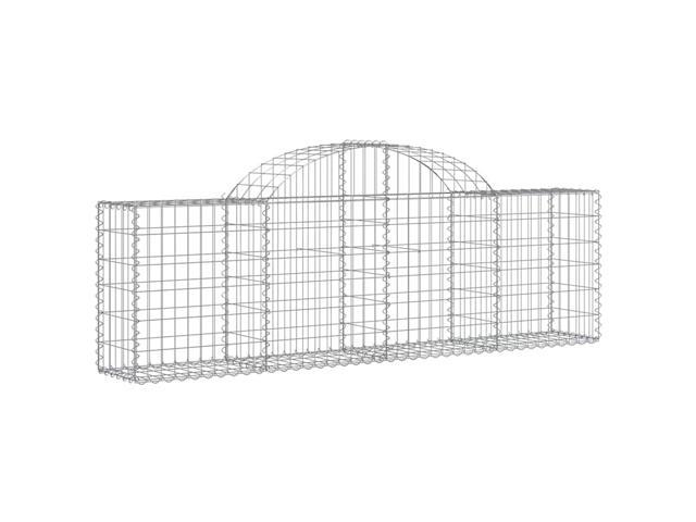 vidaXL Gabion Basket Silver Galvanized iron 78.7 x 11.8 x 23.6/31.5 in