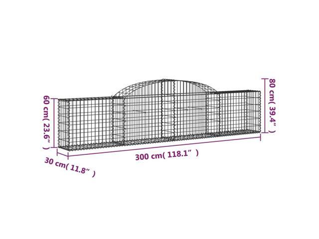 vidaXL Gabion Basket Silver Galvanized Iron Large Decorative Inlays