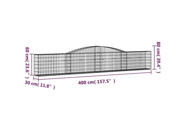 vidaXL Gabion Basket Silver Galvanized Iron Extra Large
