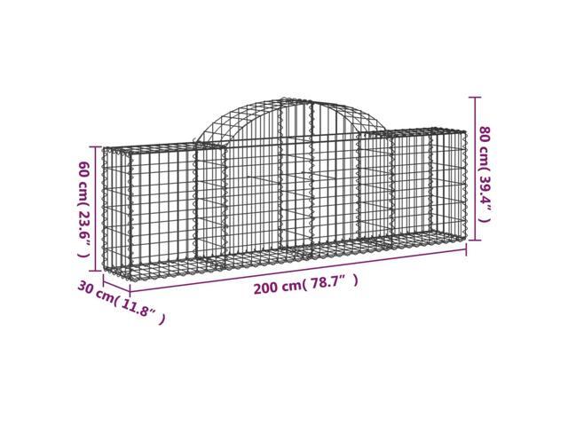 vidaXL Gabion Basket Set of 3 Silver Galvanized iron Large