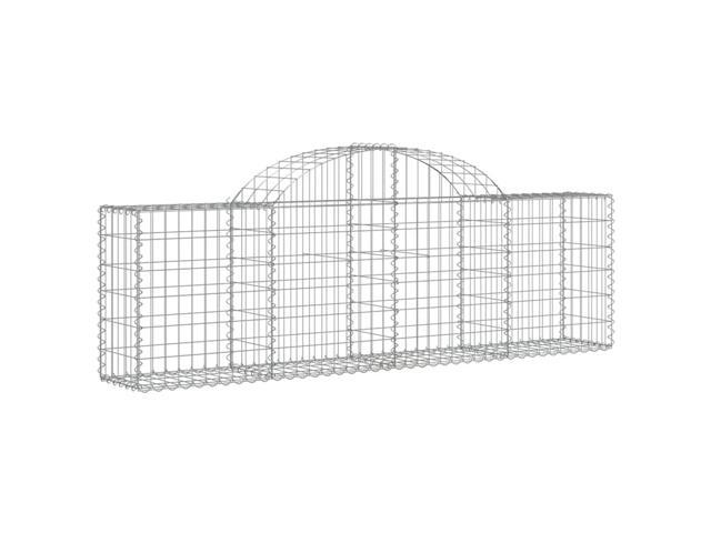 vidaXL Gabion Basket Set of 5 Silver Galvanized iron