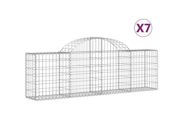 vidaXL Gabion Basket Set of 7 Silver Galvanized iron Large