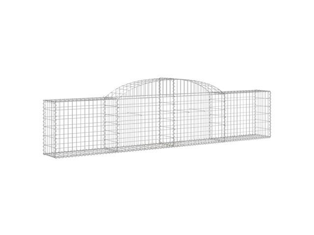 vidaXL Gabion Basket Set of 5 Silver Galvanized iron Large