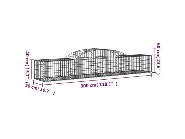 vidaXL Gabion Basket Set of 3 Silver Galvanized iron