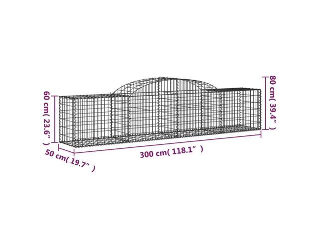 vidaXL Gabion Basket Set of 3 Silver Galvanized iron Extra Large
